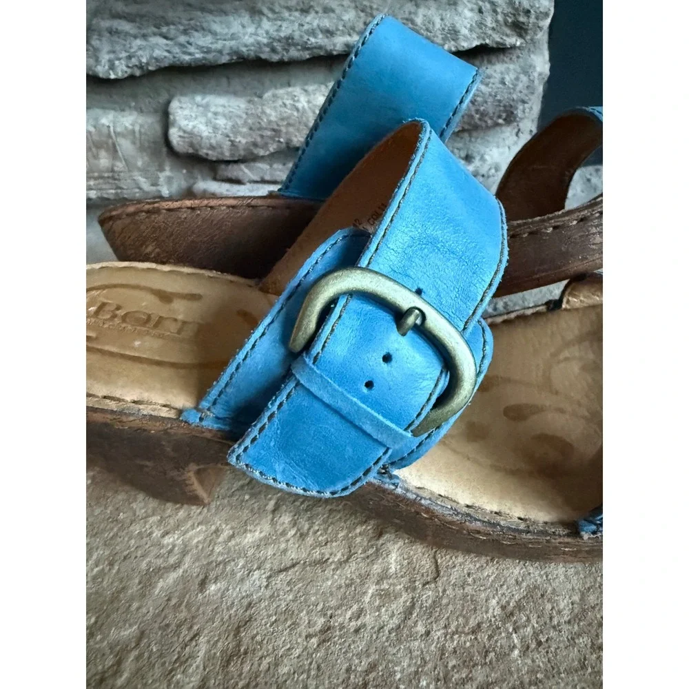 Born Womens Blue Leather Double Strap Buckle Clog
Sandals B02504 Size 10
Boho - Picture 6 of 12